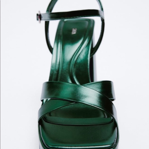 NWT Zara Green Platform Sandals - Picture 3 of 4